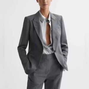 NEW REISS LAYTON TAILORED BLAZER - SIZE 4 US - GRAY